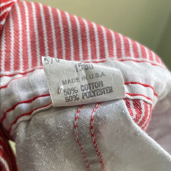 OshKosh B'gosh Kids Red Striped Overalls - Picture 6 of 6